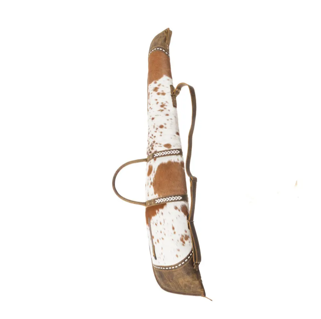 48" Myra Dusty Trail Genuine Leather & Cowhide Rifle Case – Western Style