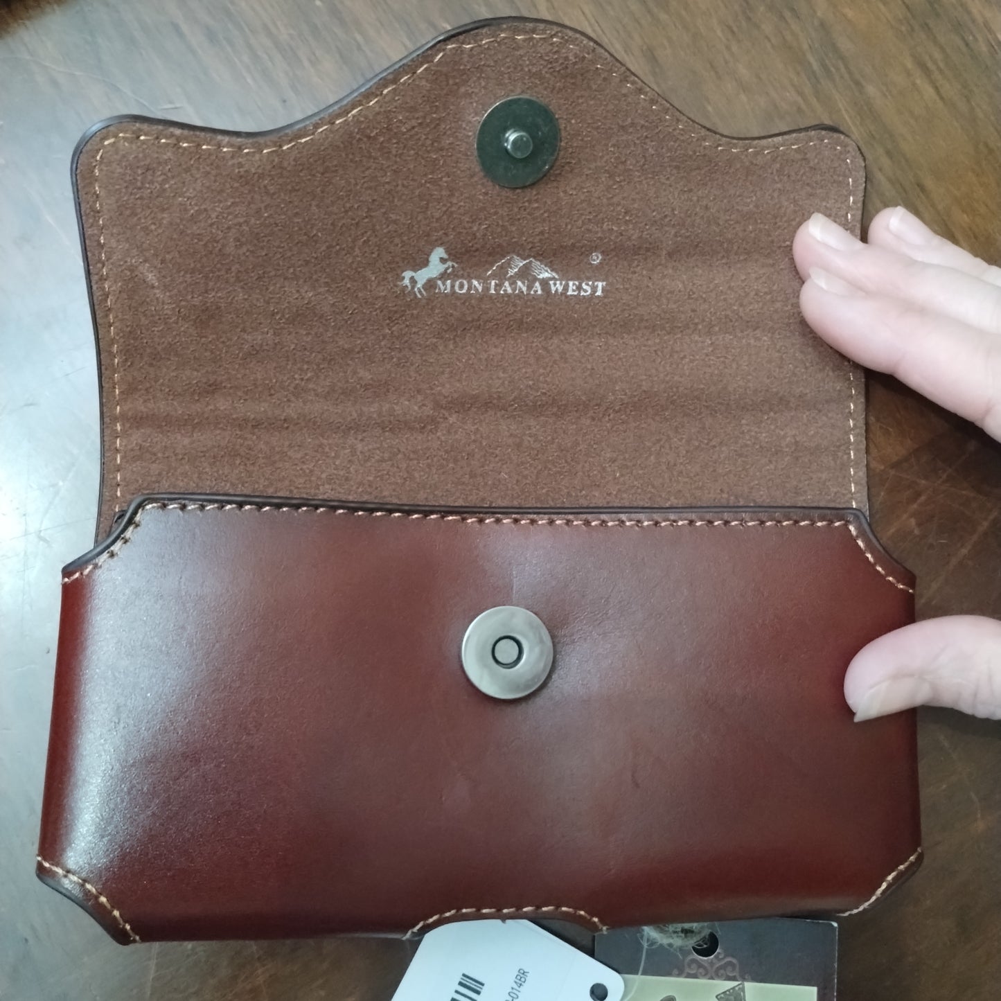 Montana West Large Horizontal Cell Phone case, Patriotic Dark Wine American Flag