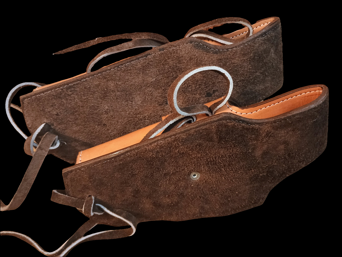 Hand Tooled TAN Leather Drop Leg Revolver Holster – LARGE Judge-Style Cowboy Holster for Ruger, Taurus Judge, S&W Governor | Suede Lined