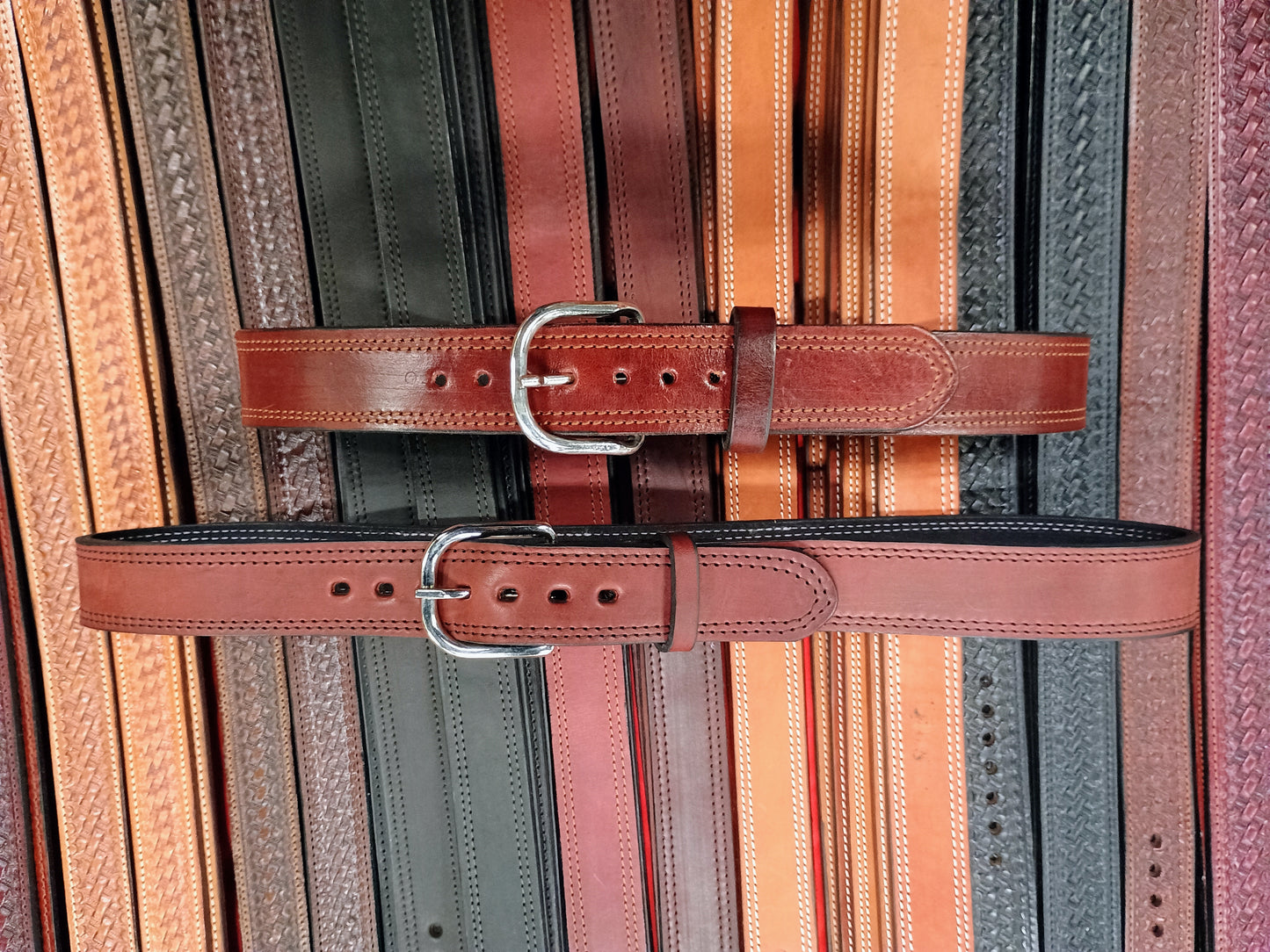 Classic Carry Double Stitch Smooth Full Grain Leather Concealed Carry / Western Belt - Cordova