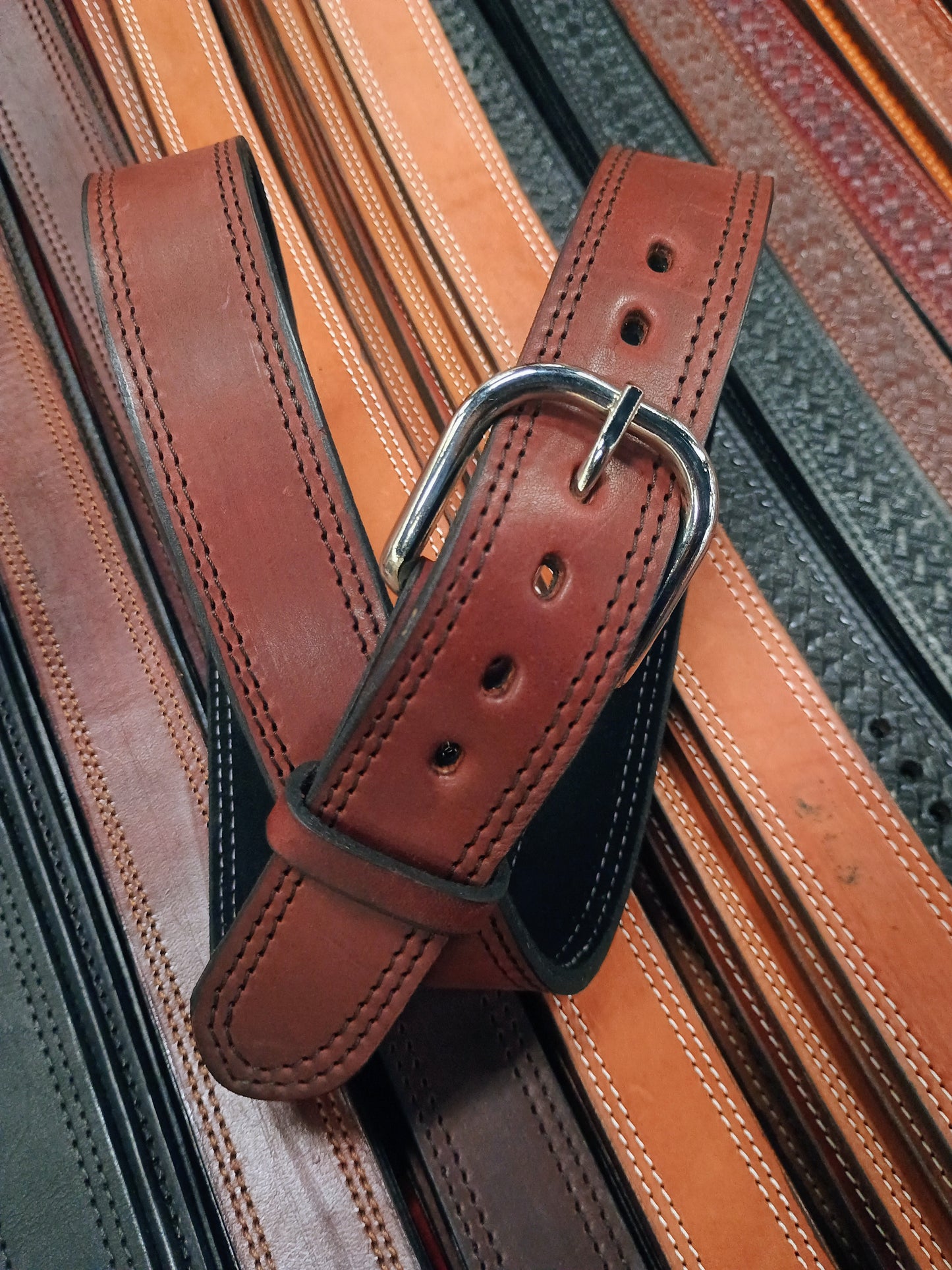 Classic Carry Double Stitch Smooth Full Grain Leather Concealed Carry / Western Belt - Cordova