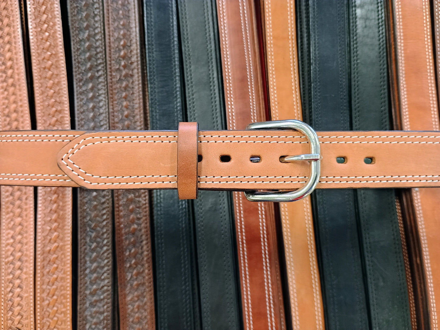 1.5" Double Leather Concealed Carry / Western Belt - Tan