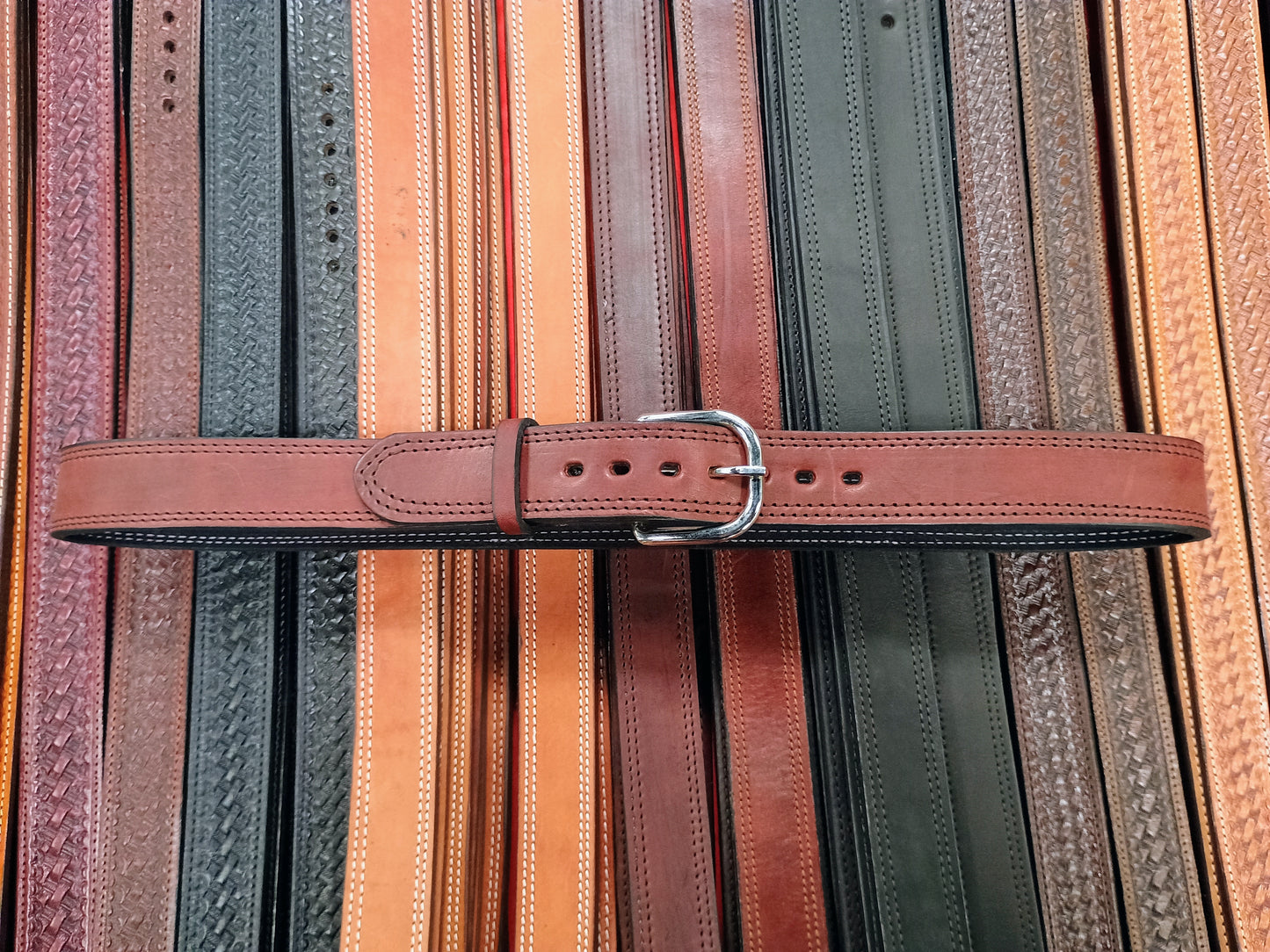 Classic Carry Double Stitch Smooth Full Grain Leather Concealed Carry / Western Belt - Cordova