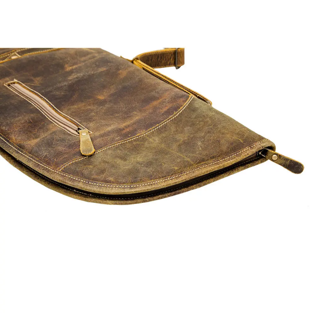 48" Myra Hunter Genuine Water Buffalo Leather Rifle Bag Case