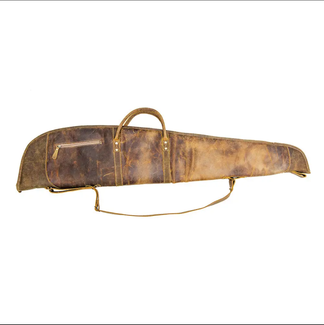 48" Myra Hunter Genuine Water Buffalo Leather Rifle Bag Case