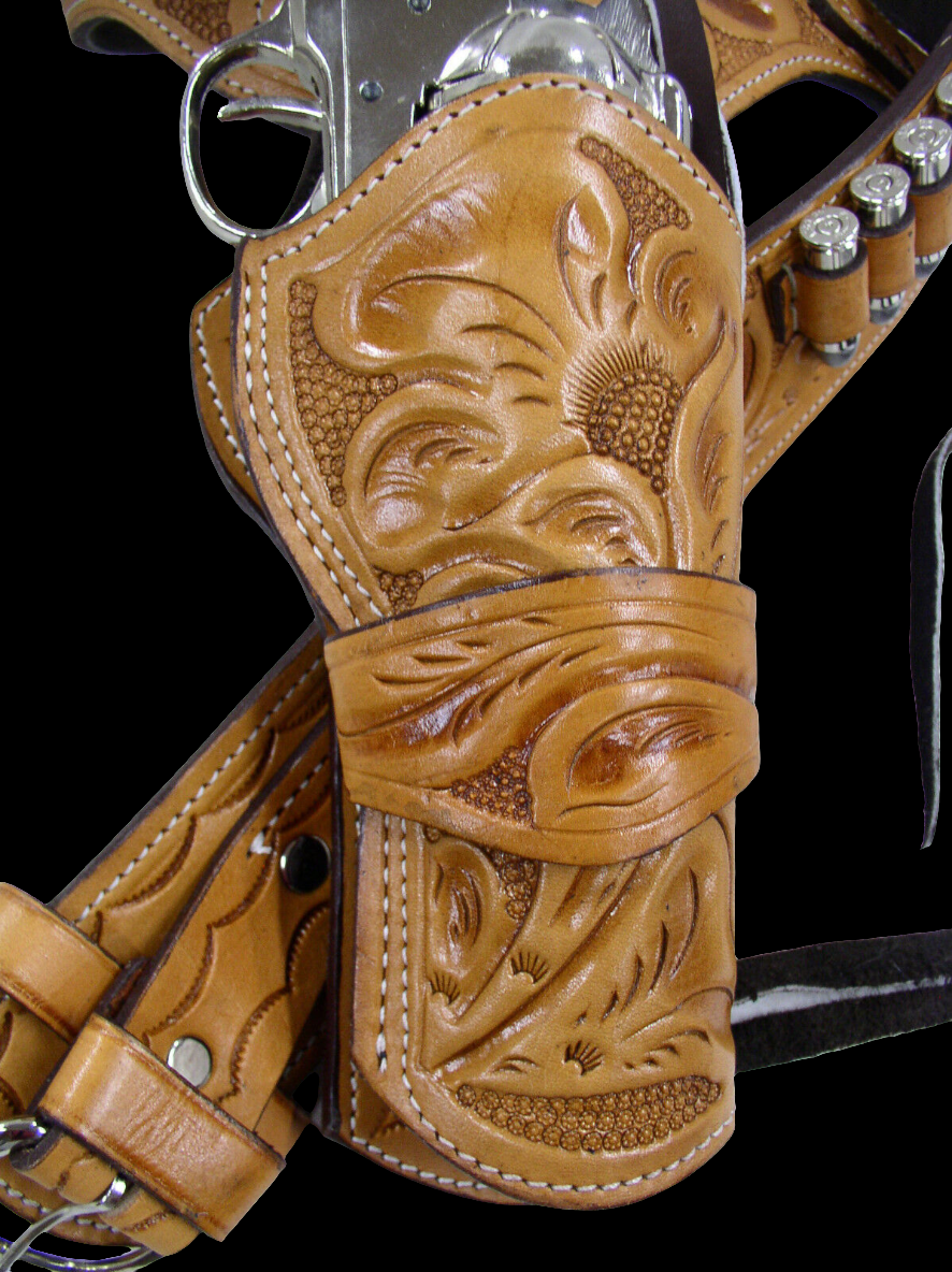 357/38 Desert Gunslinger Pistol Cowboy Fast Draw Rig Gun Holster Belt Genuine Leather Ruger Colt Uberti