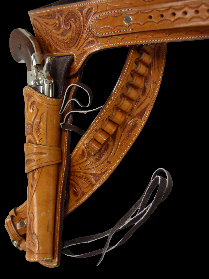 357/38 Desert Gunslinger Pistol Cowboy Fast Draw Rig Gun Holster Belt Genuine Leather Ruger Colt Uberti