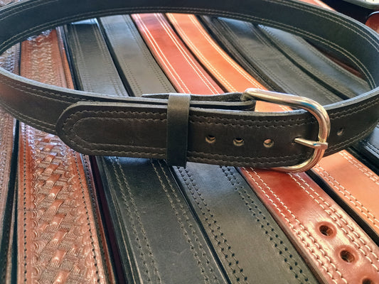 1.5" Double Leather Concealed Carry / Western Belt - Black