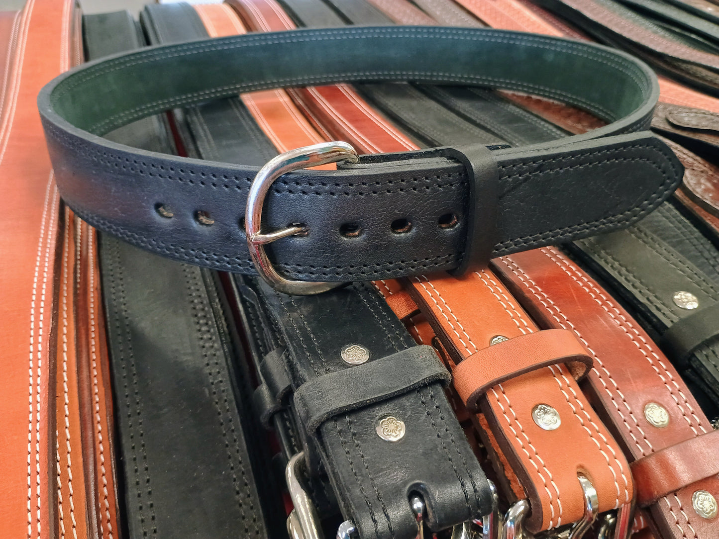 1.75" Double Leather Concealed Carry / Western Belt - Black
